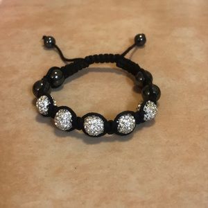 Shamballa bracelet with silver crystals